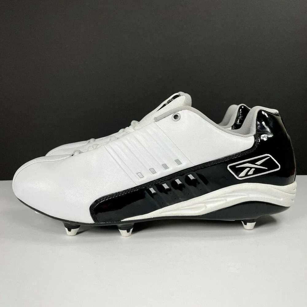 Reebok NFL Equipment Men's Size 13 Football Shoes Cleats White Leather - Picture 3 of 8